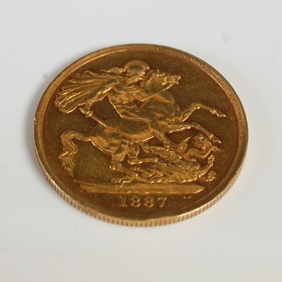 Lot 346 - A Victorian gold double sovereign, dated 1887.