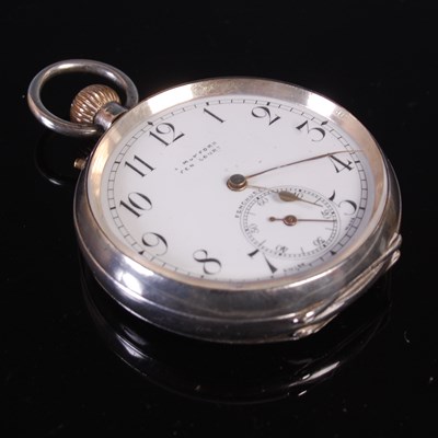 Lot 358 - A Continental silver cased open-faced...