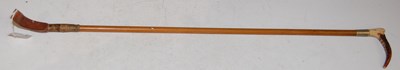 Lot 281 - A horn-handled riding crop with white metal...