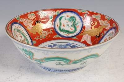 Lot 379 - A Japanese Fukagawa porcelain bowl, the...