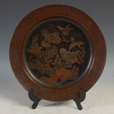 Lot 381 - A Japanese bronze dish, late 19th/ early 20th...