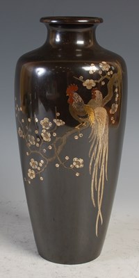 Lot 386 - A Japanese bronze vase, late 19th/ early 20th...