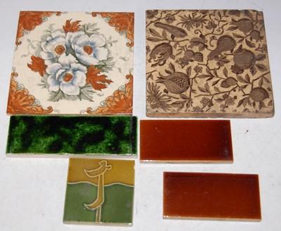 Lot 283 - A box of various tiles, to include to two...