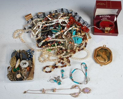Lot 393 - A large box of assorted costume jewellery.