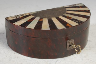 Lot 394 - A vintage demi-lune tortoiseshell,...