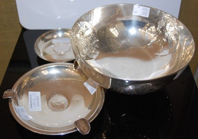 Lot 154B - A Continental white metal bowl, with three...