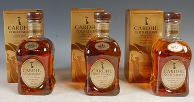 Lot 401 - Three boxed bottles of Cardhu Gold Reserve...