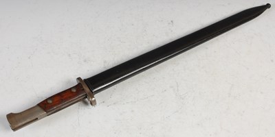 Lot 402 - A vintage bayonet and metal scabbard, 53.5cm...