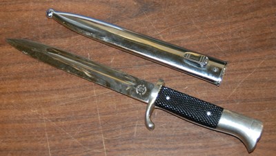 Lot 406 - A German Military issue bayonet and metal...