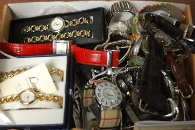 Lot 437 - A box of assorted wristwatches.