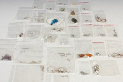 Lot 438 - A box of assorted silver and white metal...