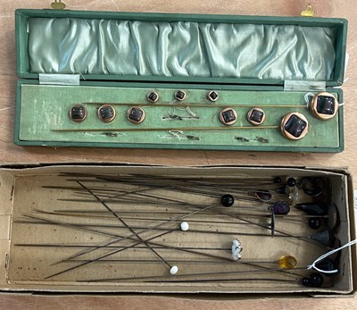 Lot 449 - A collection of assorted hat pins; together...