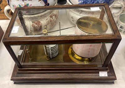 Lot 490 - A mahogany cased barograph, 37cm wide.