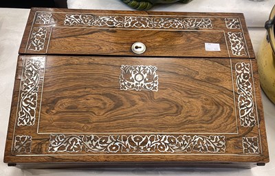 Lot 494 - A 19th century rosewood and mother-of-pearl...
