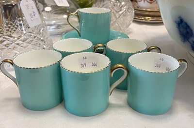 Lot 497 - A Wedgwood turquoise ground coffee set, with...