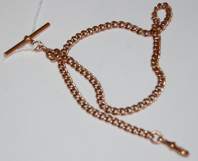 Lot 41A - A 9ct gold Albert chain with T-bar suspension,...