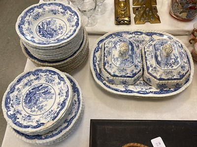 Lot 515 - A blue printed opaque China 'Chinese Marine'...