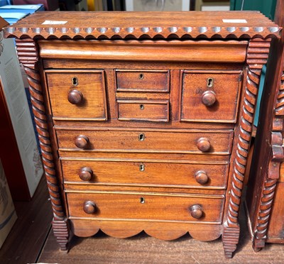 Lot 552 - A charming apprentice made chest of drawers,...
