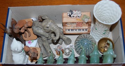 Lot 576 - A box of assorted items to include Belleek...