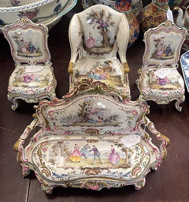Lot 577 - A group of antique French Marseilles Faience...