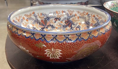 Lot 578 - A Japanese Imari bowl, the interior with...