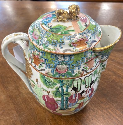 Lot 580 - A Chinese porcelain Famille Rose Canton jug...