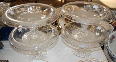 Lot 585 - A set of four clear and frosted glass...
