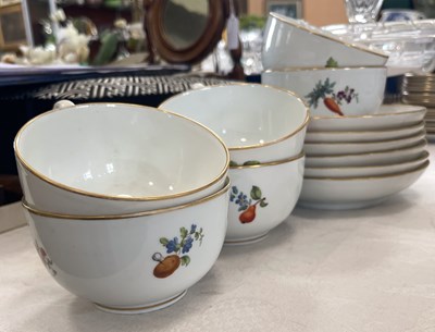 Lot 588 - Six Meissen porcelain breakfast cups and...
