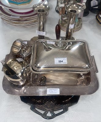 Lot 594 - A collection of EP ware to include a pair of...