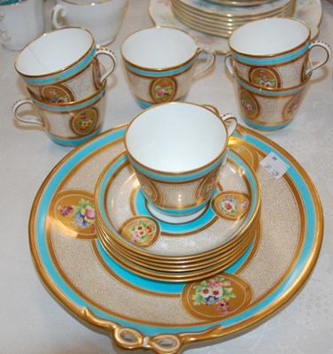 Lot 598 - A Victorian turquoise ground gilt and floral...