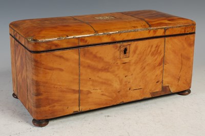 Lot 603 - A 19th century tortoiseshell tea caddy on...