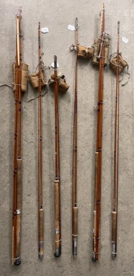 Lot 684 - Six assorted Hardy's split cane coarse fishing...