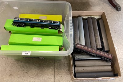 Lot 702 - Two boxes containing assorted boxed and...