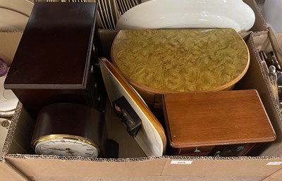Lot 723 - A box of assorted jewellery boxes; mantle...