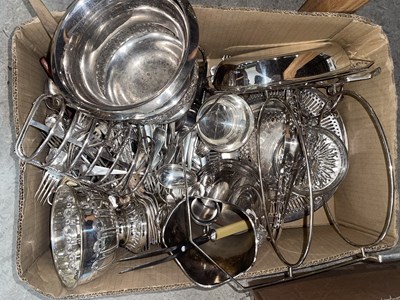 Lot 598 - A box of assorted EP ware.