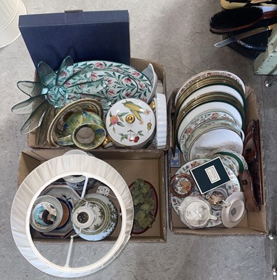 Lot 729 - Three boxes of assorted ceramics.