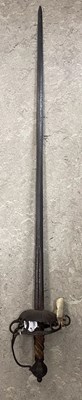 Lot 752 - An antique rapier sword, with spiral carved...