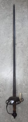 Lot 752 - An antique rapier sword, with spiral carved...