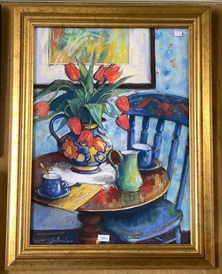 Lot 771 - Mary Gallagher (b.1953) 
Still life with red...