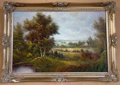 Lot 821 - 20th century School  
Summer landscape with...