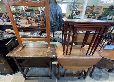 Lot 821 - A group of furniture to include an oak two...