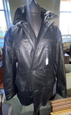 Lot 889 - A black leather Aero Leather Co steerhide...