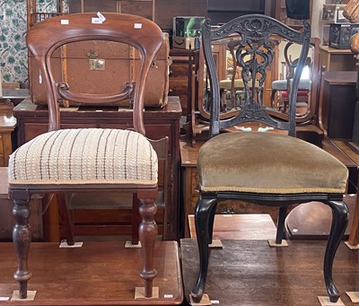 Lot 812 - A mahogany balloon back side chair; together...
