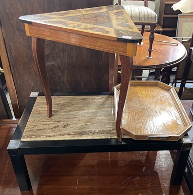 Lot 909 - An onyx, ebonised and chrome rectangular...