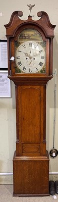 Lot 919 - A late 18th/ early 19th century oak longcase...