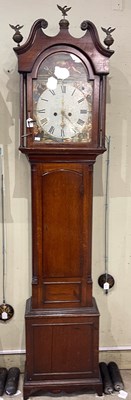 Lot 920 - A late 18th/ early 19th century oak longcase...