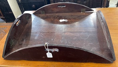 Lot 923 - A 19th century mahogany butlers tray with four...