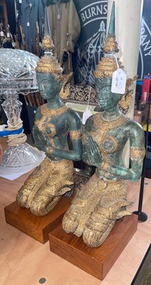 Lot 633 - A pair of 20th century Thai bronze Teppanom...