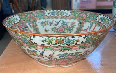Lot 638 - A Chinese porcelain Famille Rose Canton punch...