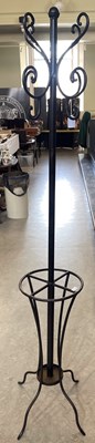 Lot 941 - A metal coat and stick stand, 176cm high.